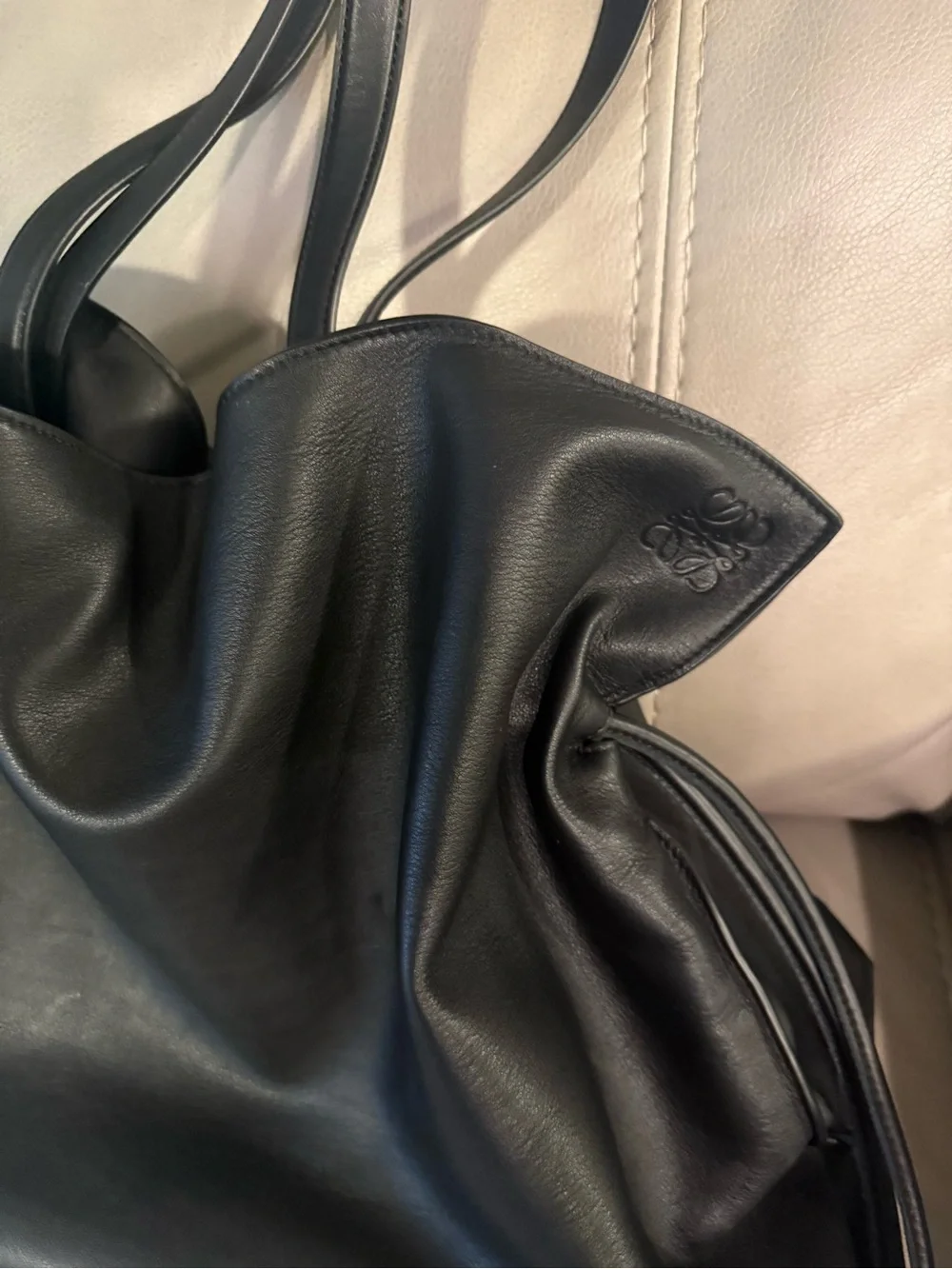 XL Loewe Flamenco Clutch - Black Nappa Calfskin